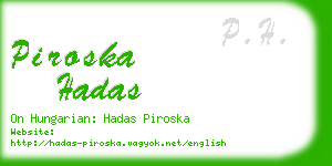 piroska hadas business card